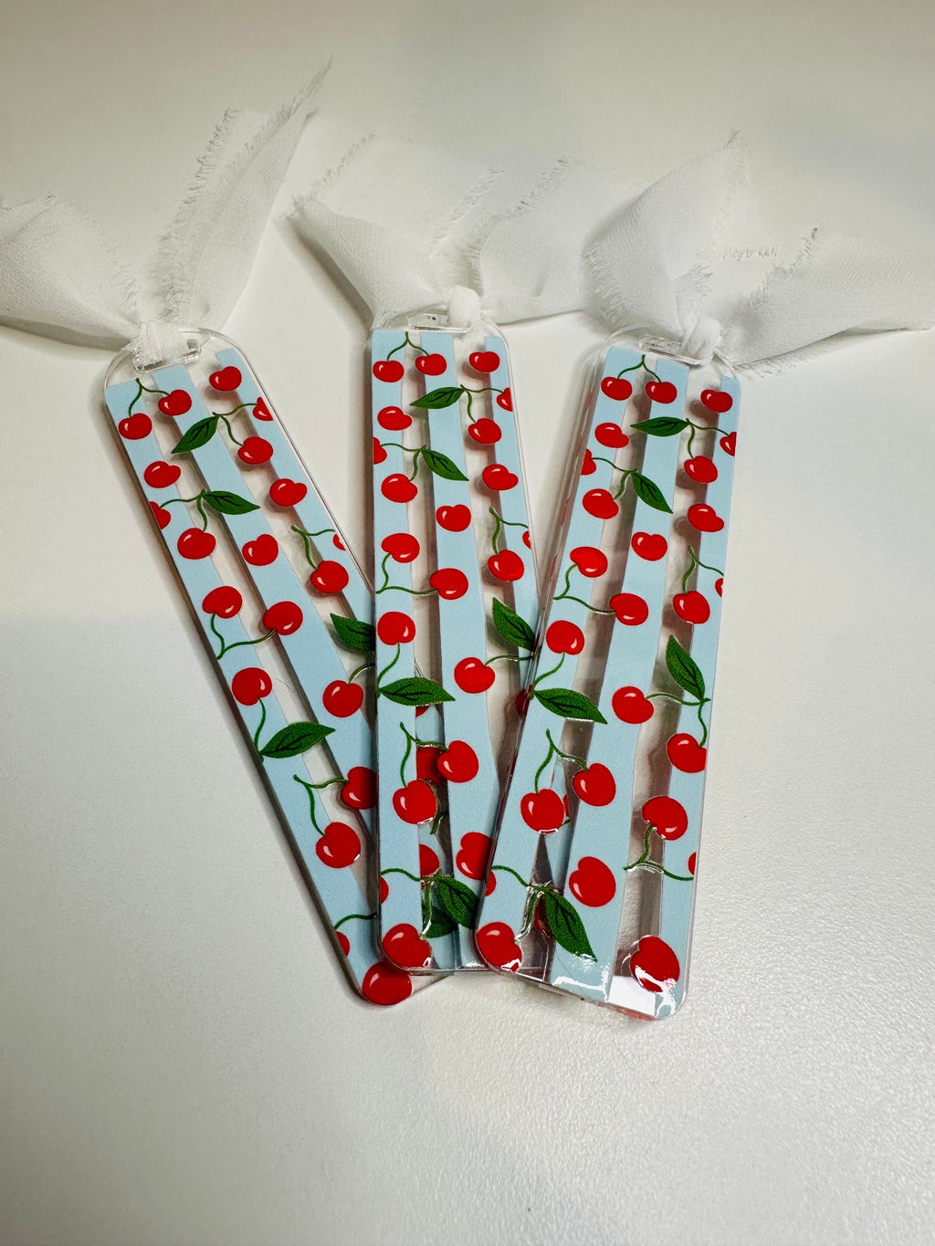 Cherry Striped Bookmark