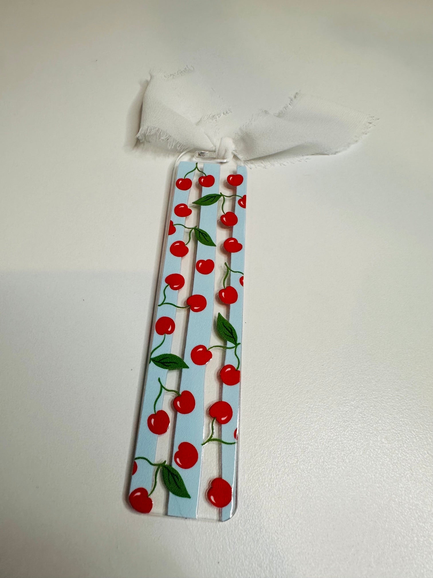 Cherry Striped Bookmark