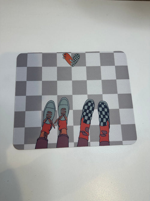 Checkered Skater Shoes Mouse Pad