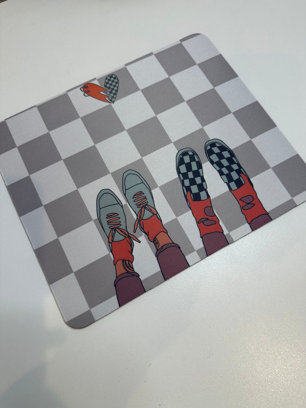 Checkered Skater Shoes Mouse Pad