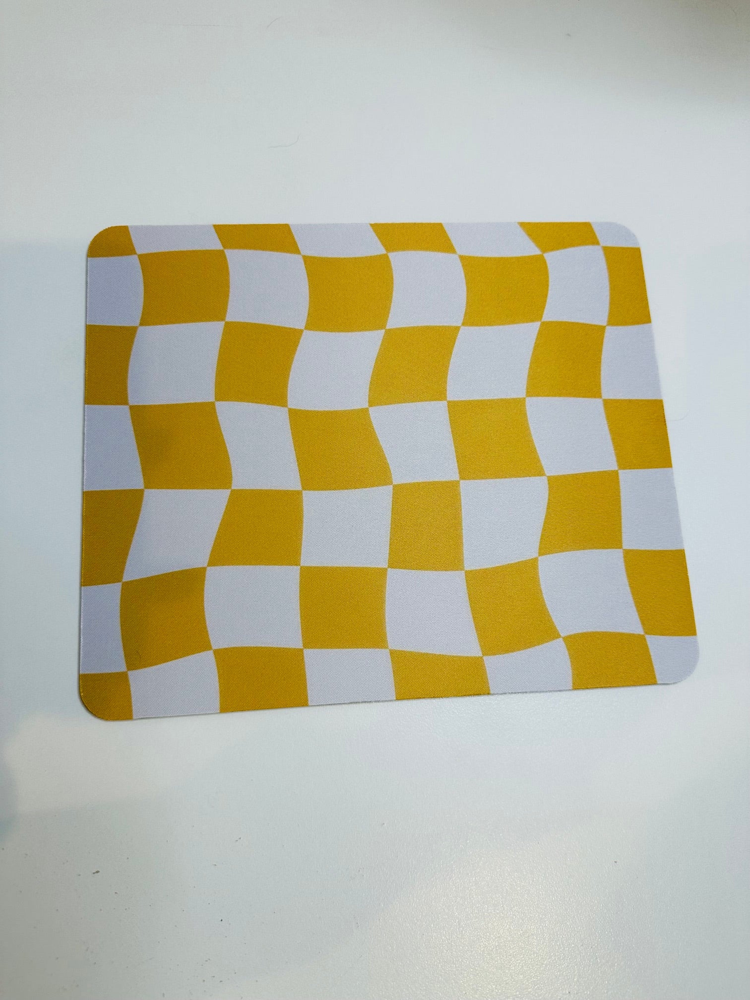 Yellow Checkered Mouse Pad