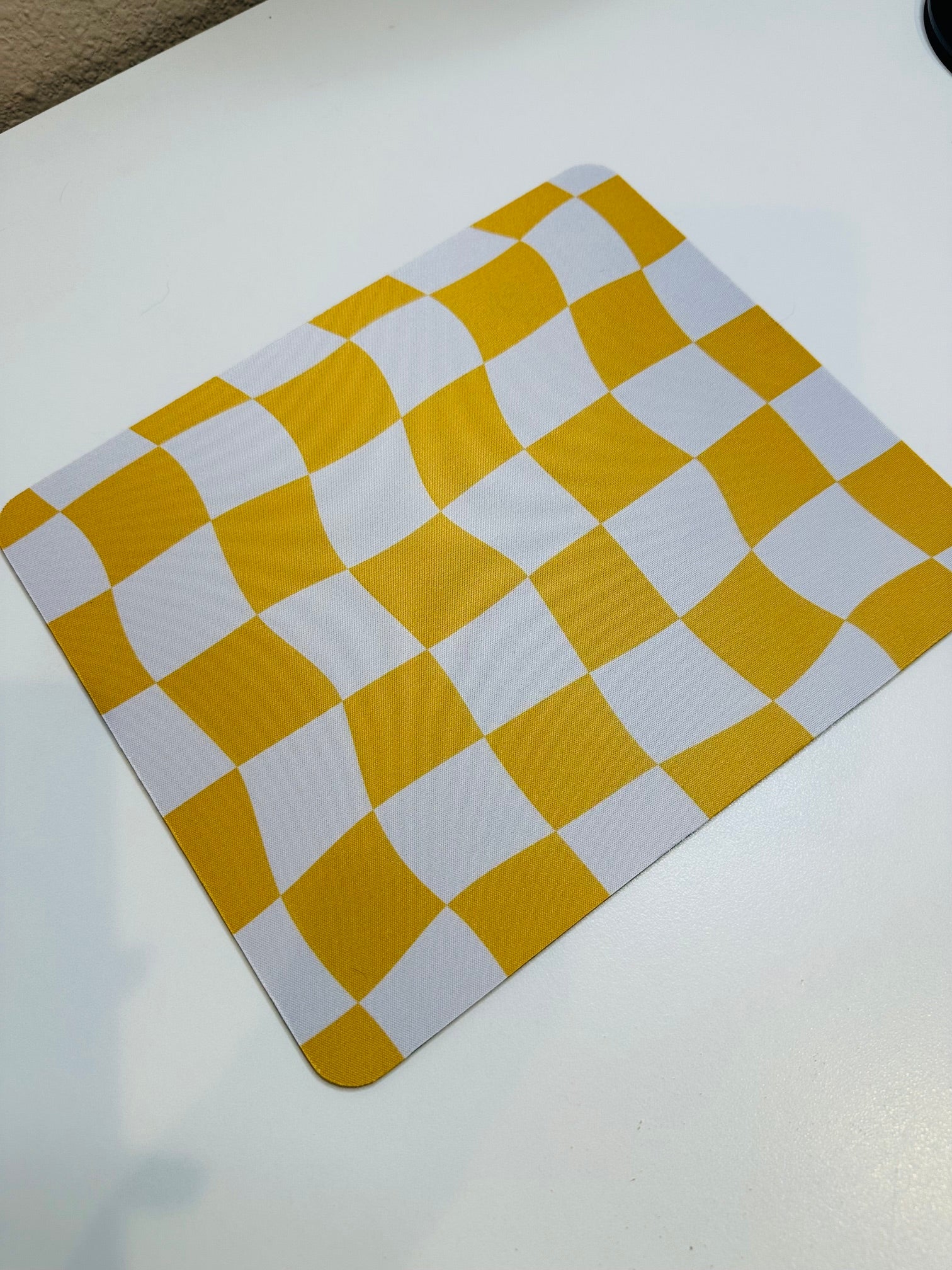 Yellow Checkered Mouse Pad