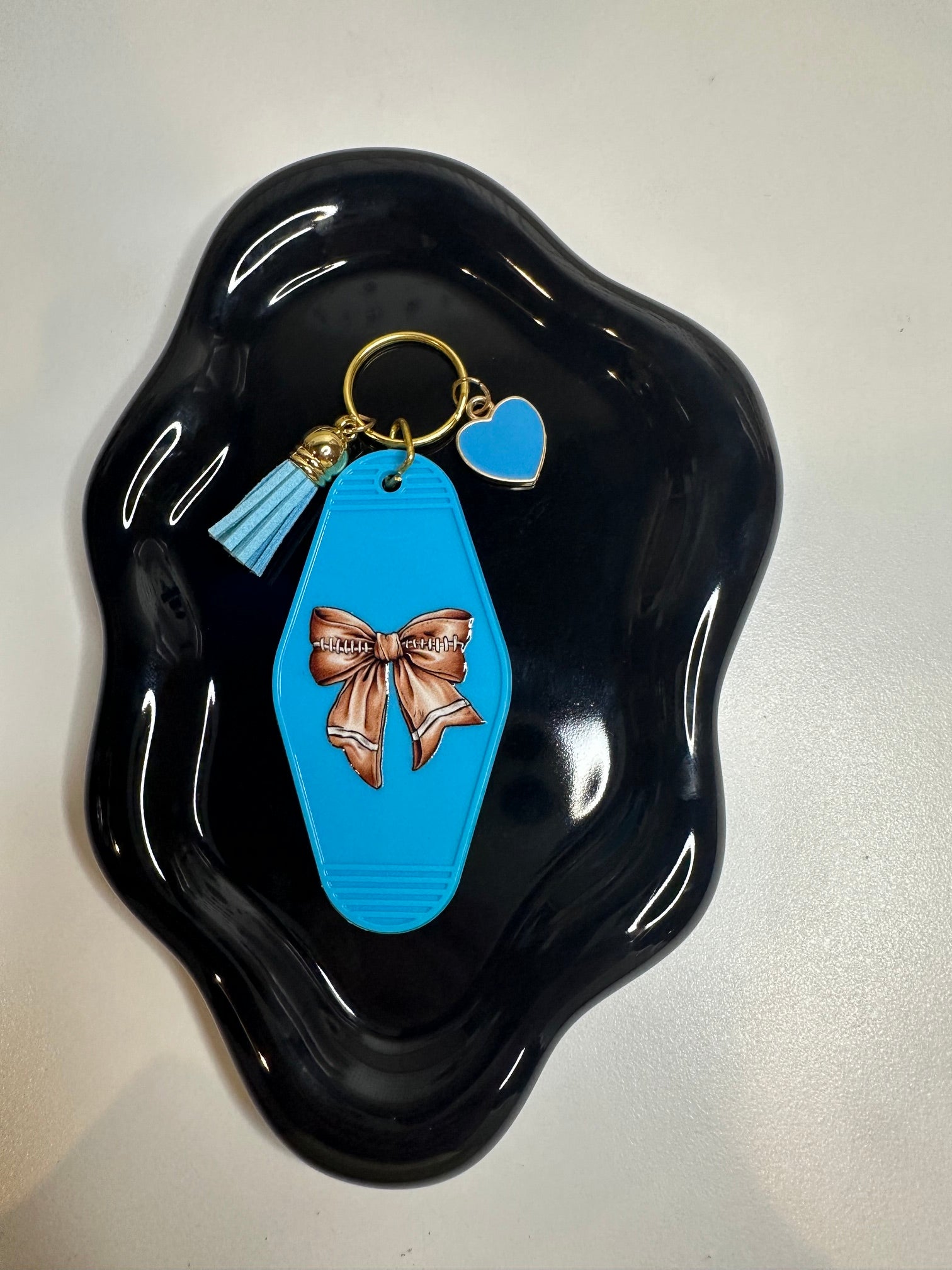Football Bow Key Chain