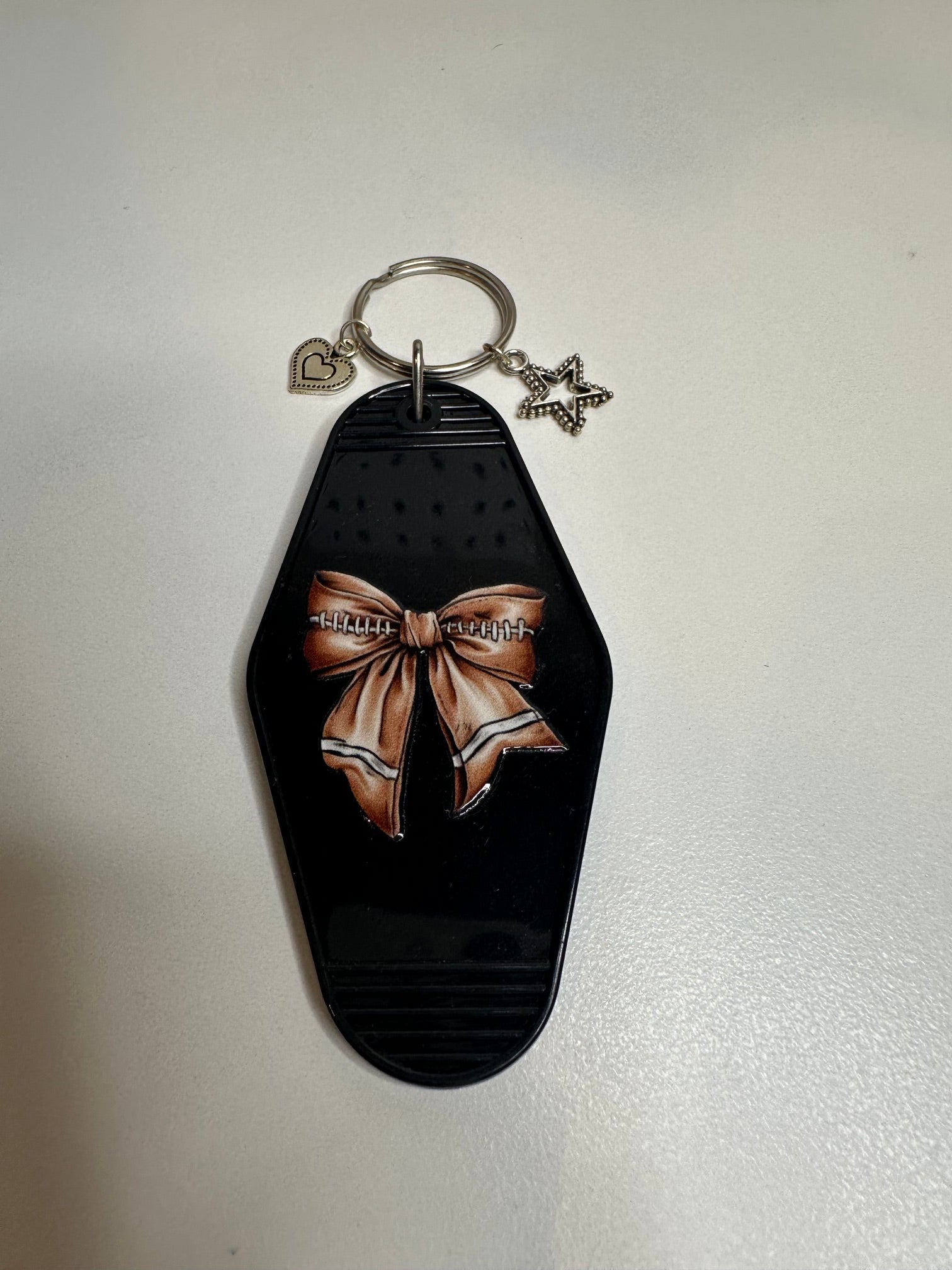 Football Bow Key Chain