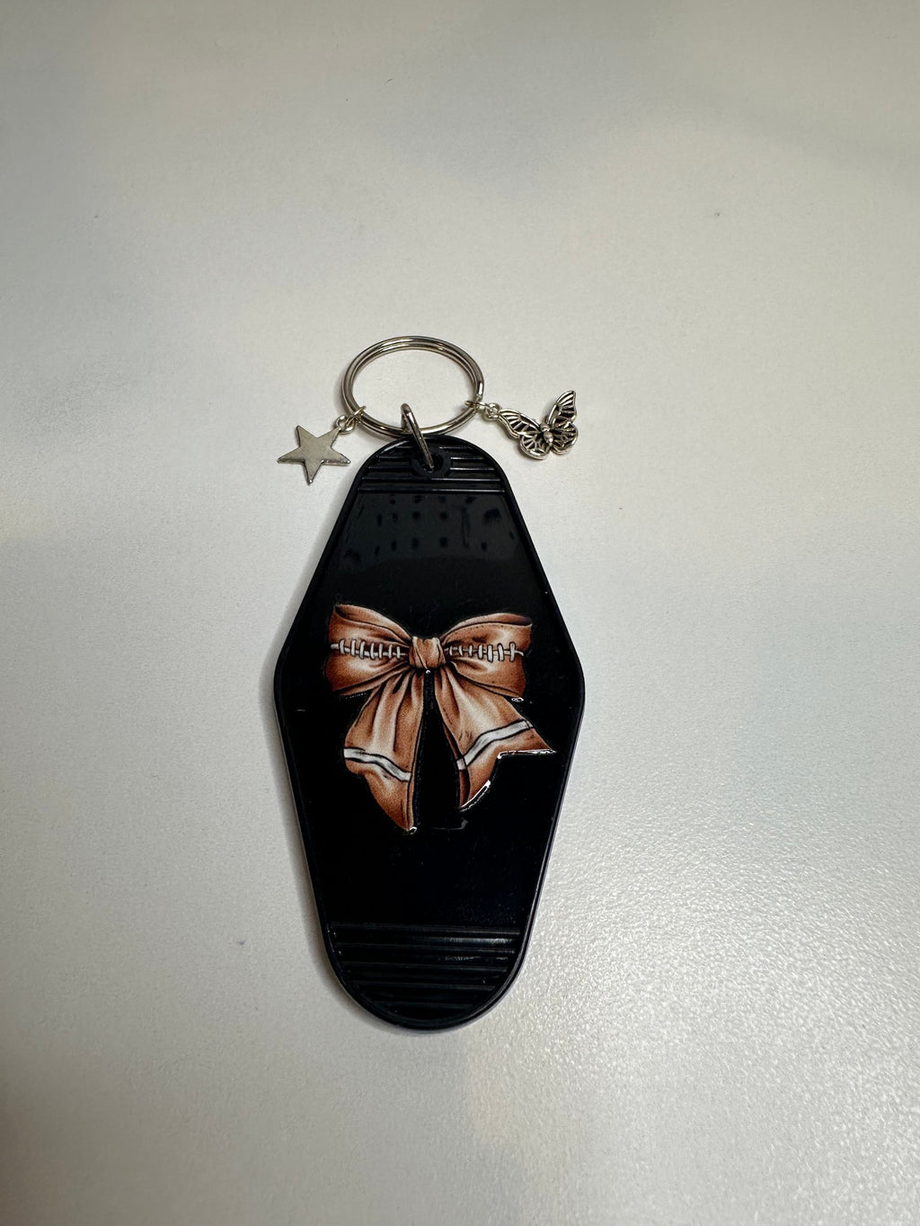 Football Bow Key Chain