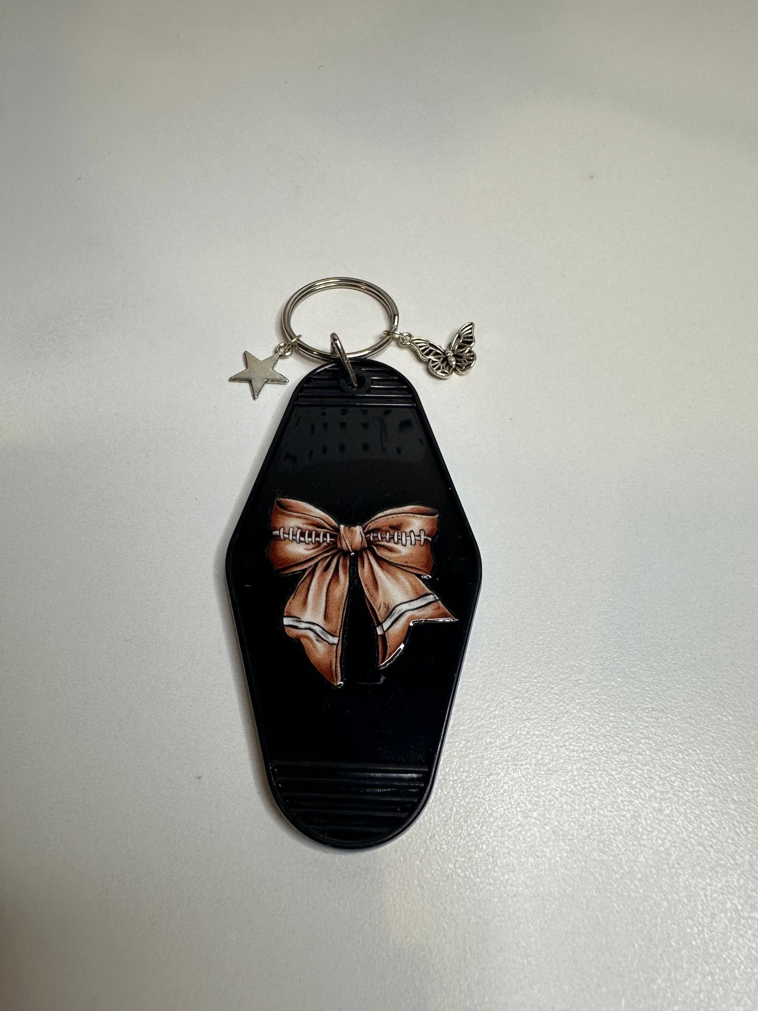 Football Bow Key Chain