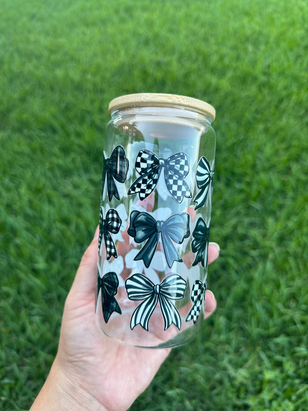 Black Bow Glass Cup