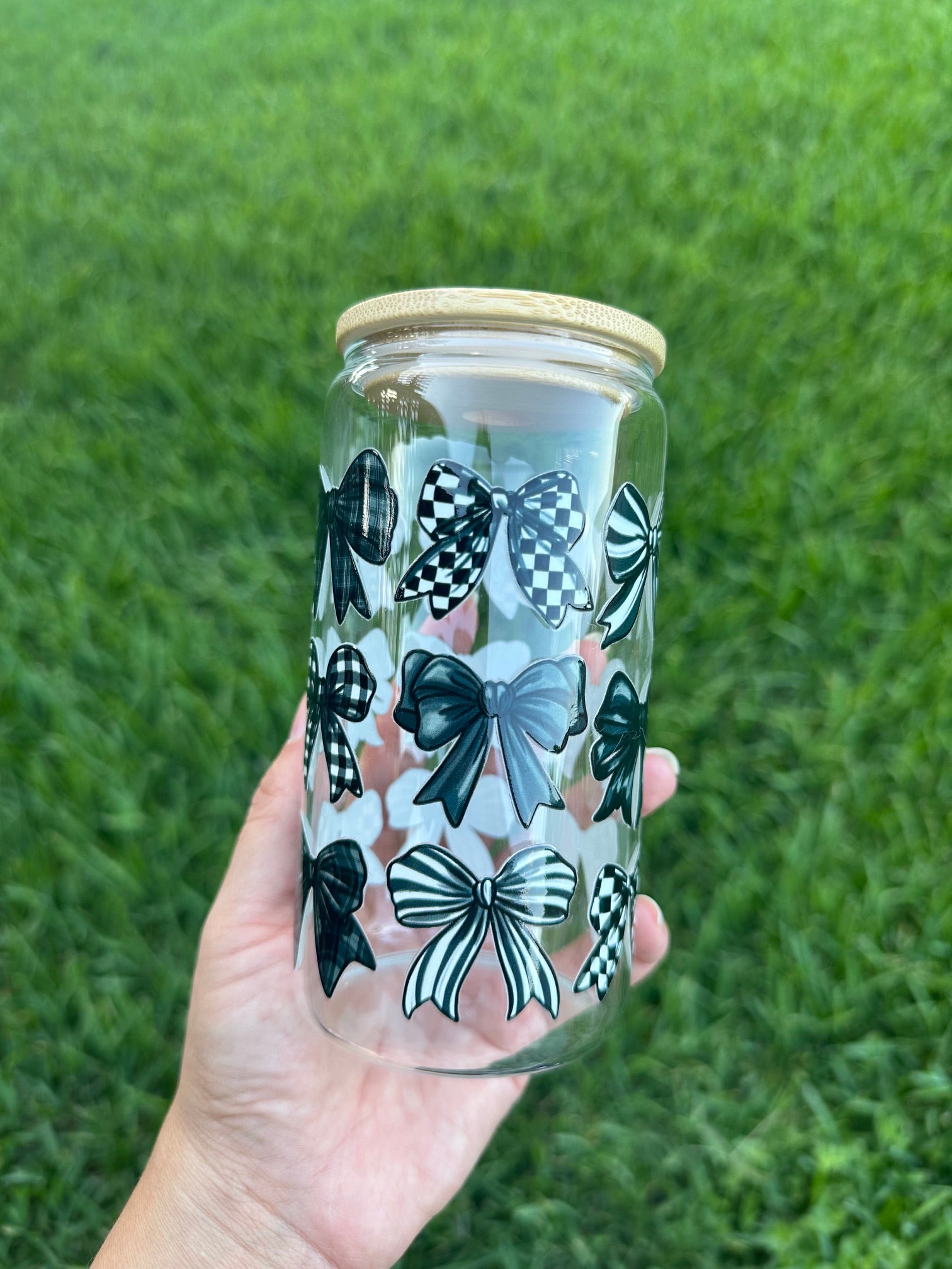 Black Bow Glass Cup