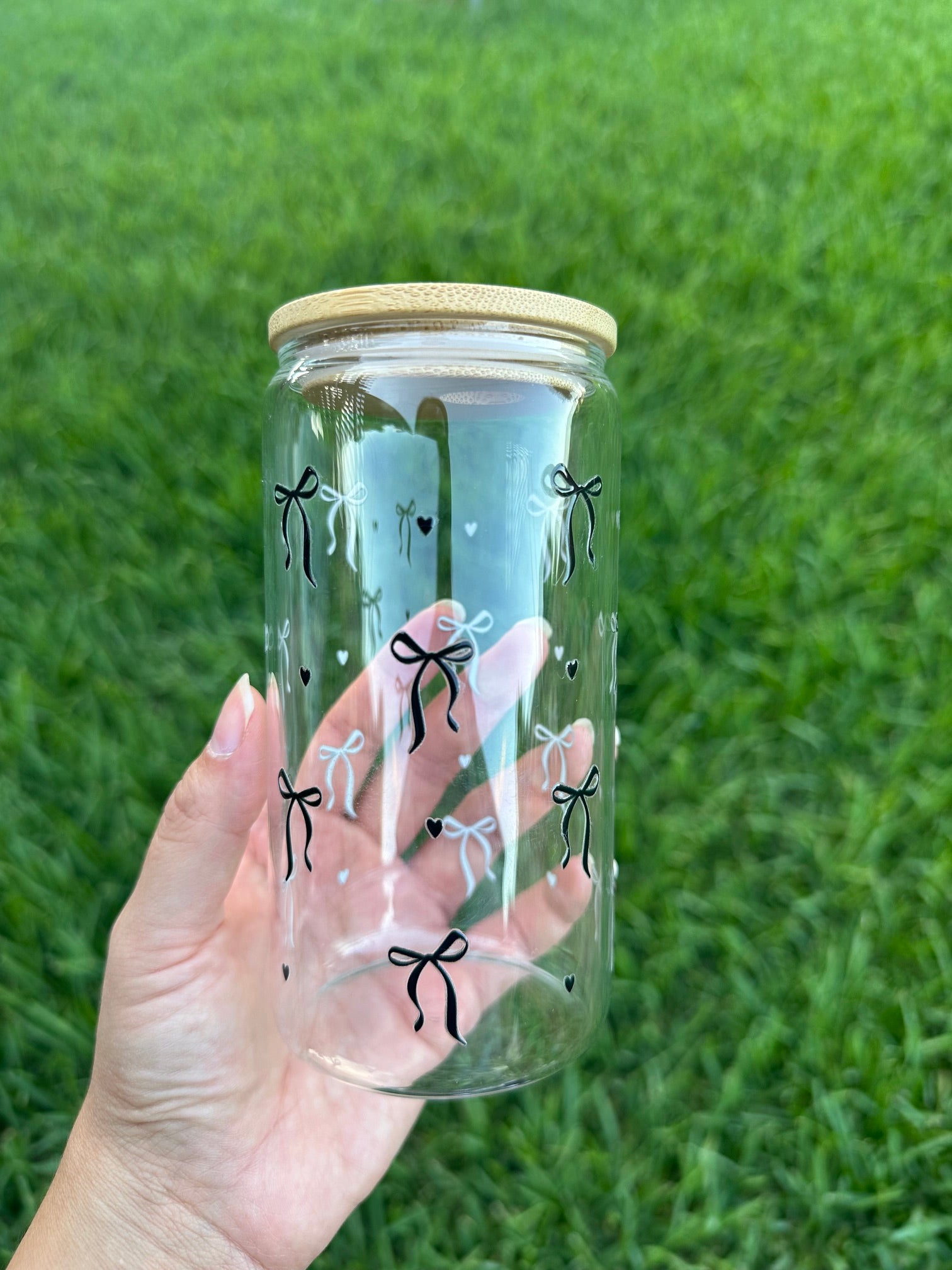 Black Coquette Glass Cup