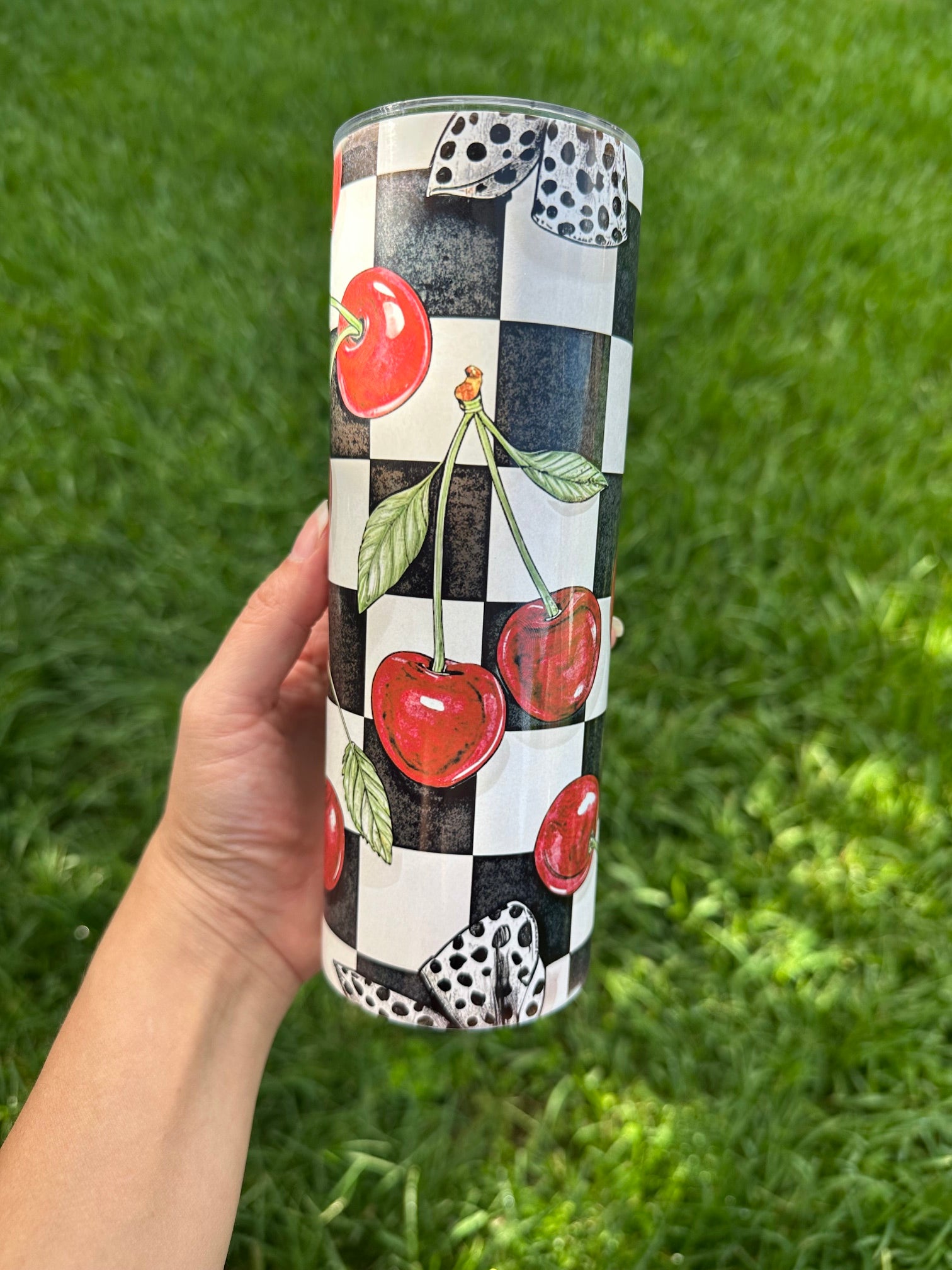 Checkered Cherry Tumbler