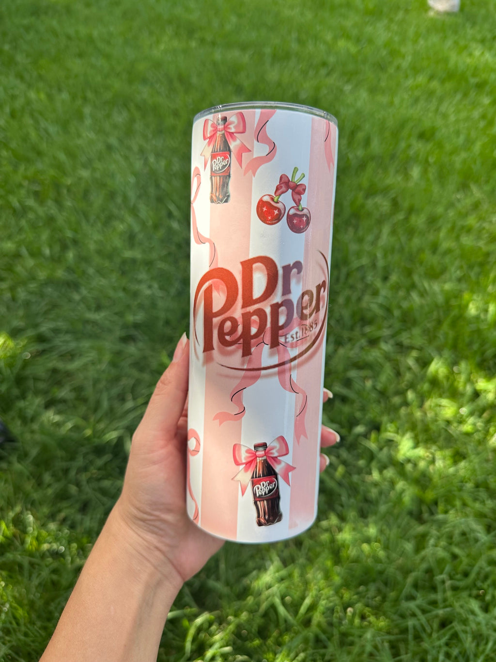 Striped Dr. Pepper Tumbler