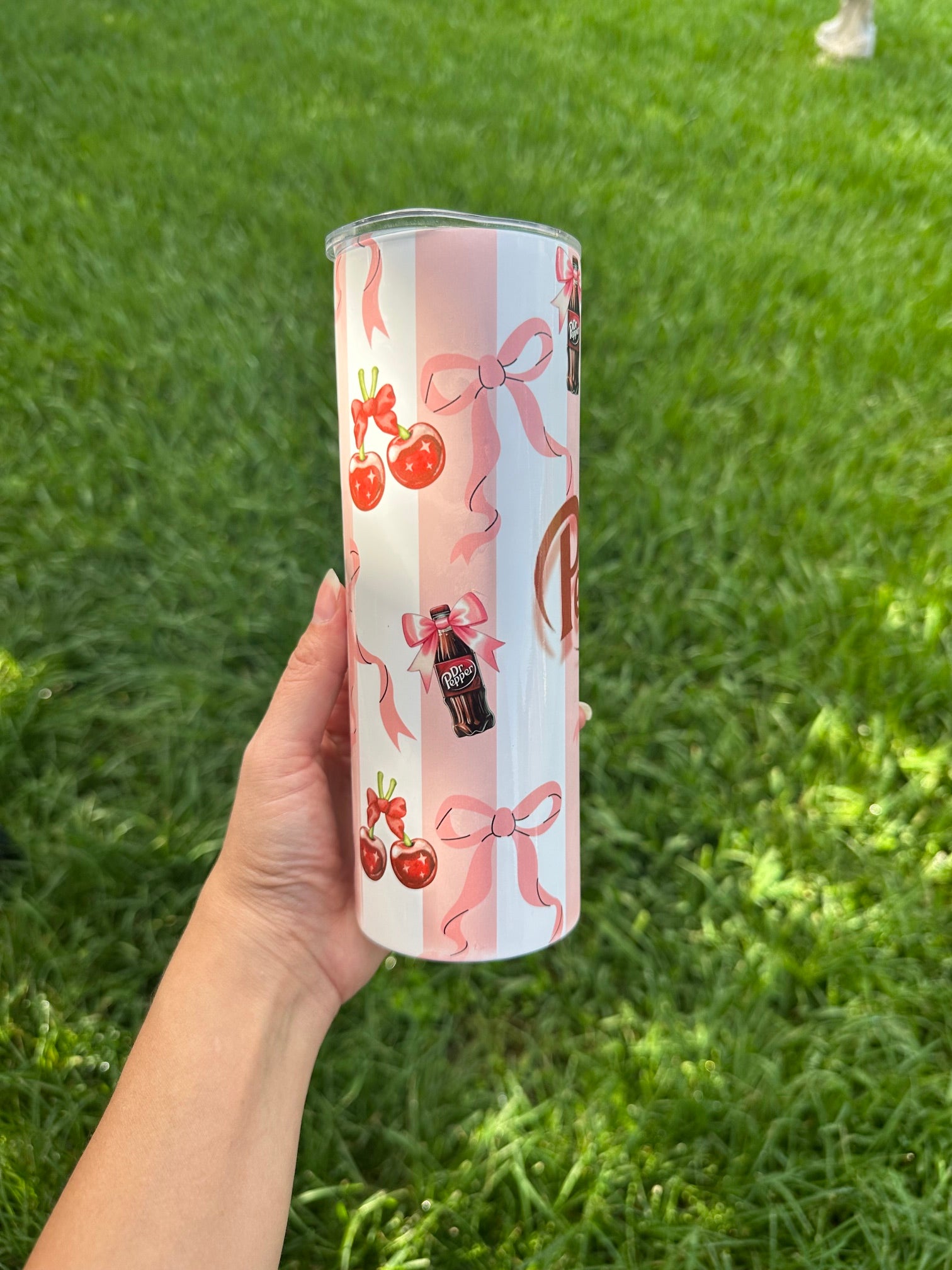 Striped Dr. Pepper Tumbler